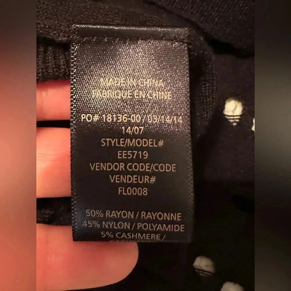 NWT Ella Moss 3/4 Sleeve Black Perforated Lightweight Sweater - Picture 7 of 9